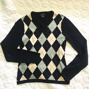 Brooks brothers classic argyle sweater 100% wool